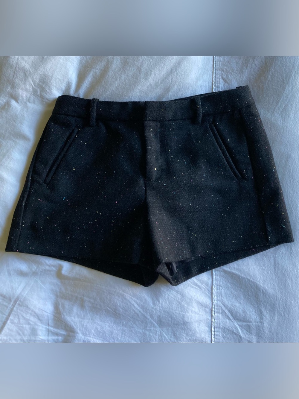Gap black Speckled Wool-Blend Shorts